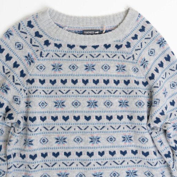 Toad & Co Women's Cazadero Crew Sweater Heather Gray Heart - Picture 5 of 14